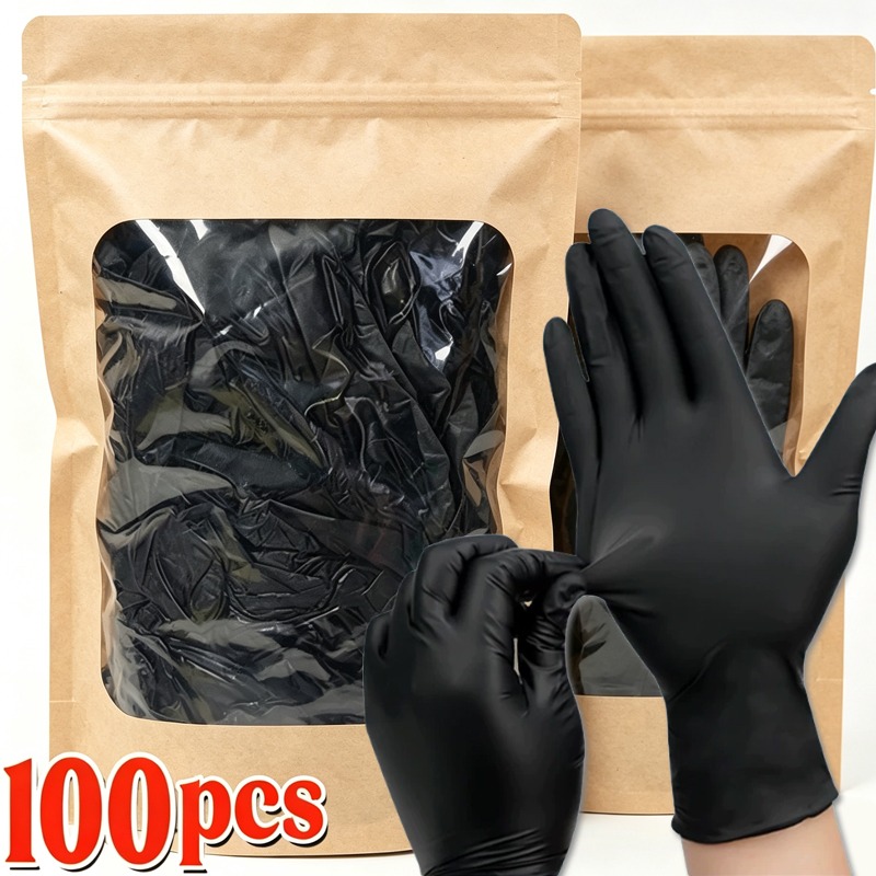 Latex Disposable Glove - 1/100 Uds. Guantes Negros Desechables Sin
